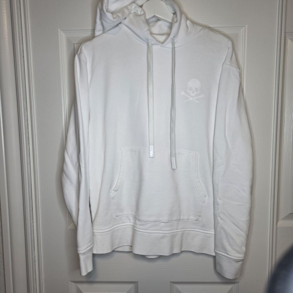 G/Fore Hoodie Mens Medium White Skull Logo Golf Activewear Hooded